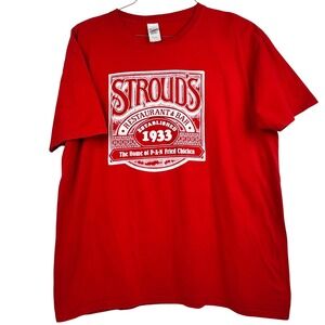 Stroud's Restaurant Bar T-Shirt XL Red Gildan The Home of Pan Fried Chicken